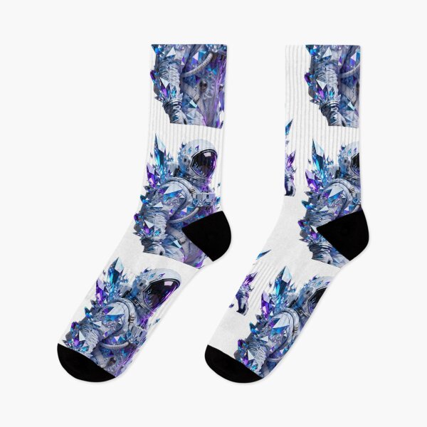 Item preview, Cosmonaut with Abstract Crystal Patterns in Blue and Purple Tones designed and sold by SuperAIstar.