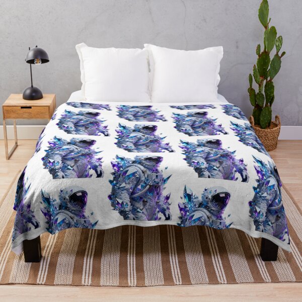 Item preview, Cosmonaut with Abstract Crystal Patterns in Blue and Purple Tones designed and sold by SuperAIstar.