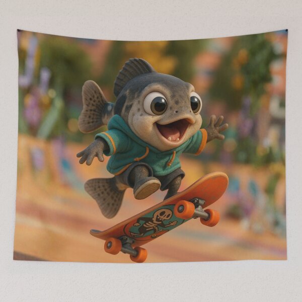 Item preview, Skater Keyhole Cichlid Fish designed and sold by Sillytoe.
