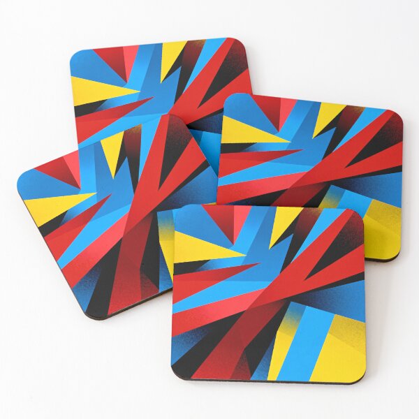 Item preview, Vivid geometric shapes in primary colors with sharp edges designed and sold by SuperAIstar.