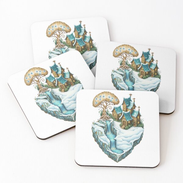 Item preview, Isometric Floating Fantasy Island – Art Nouveau Edition designed and sold by Ewa Miller.