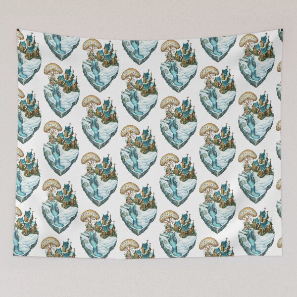 Item preview, Isometric Floating Fantasy Island – Art Nouveau Edition designed and sold by Ewa Miller.