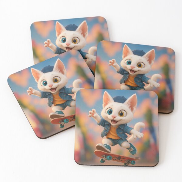 Item preview, Skater Khao Manee Cat designed and sold by Sillytoe.