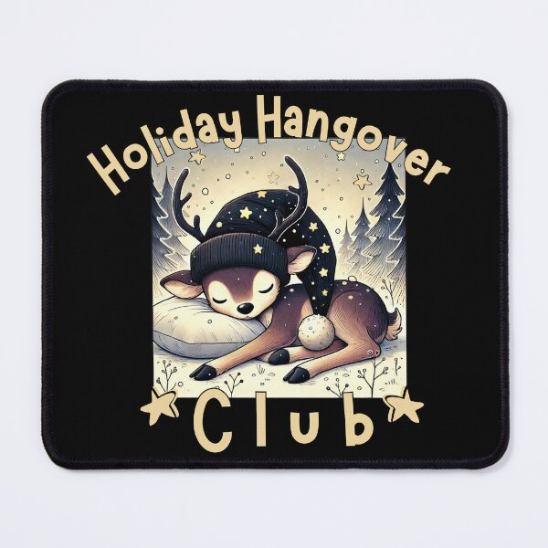 Item preview, Sleepy Deer Holiday Hangover Club – Funny After Christmas Exhaustion designed and sold by SunandShade.