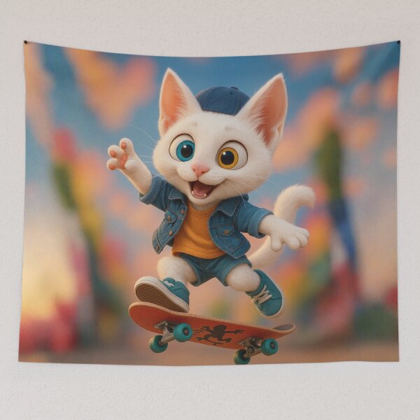 Item preview, Skater Khao Manee Cat designed and sold by Sillytoe.