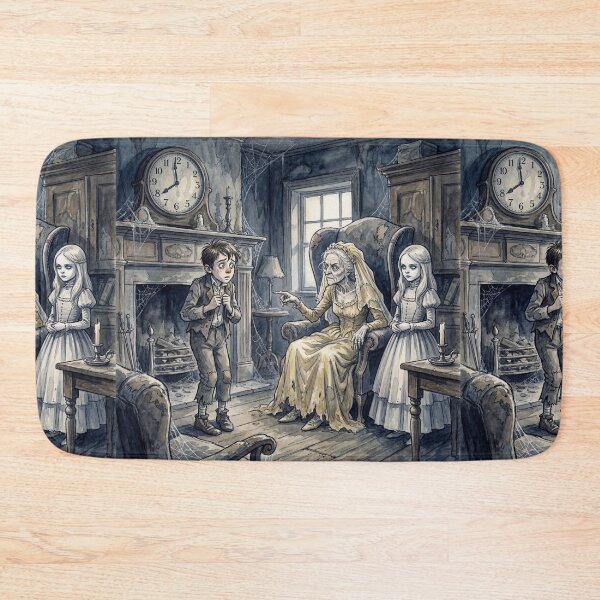 Item preview, Pip meets Miss Havisham from David Copperfield Characters from Dickens series illustration watercolor art designed and sold by Vintage Designs +.