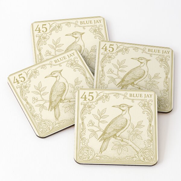 Item preview, Vintage Blue Jay Bird Stamp Illustration designed and sold by WhiskStmaps.