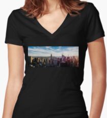 New York City Panorama Women's Fitted V-Neck T-Shirt