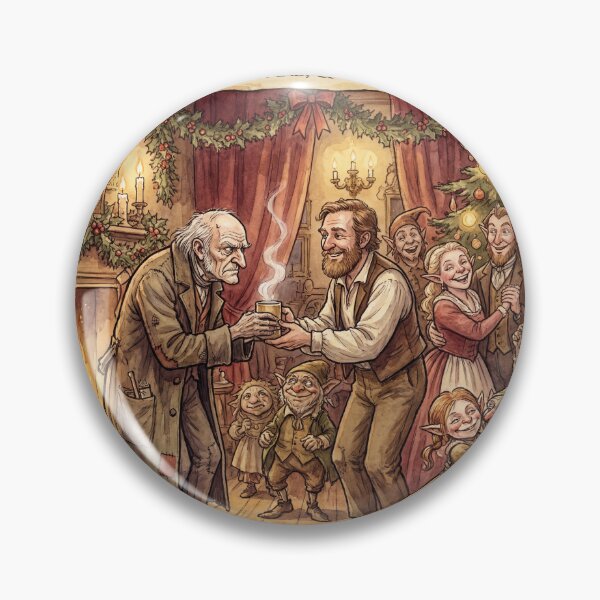 Item preview, Scrooge Family Reconciliation at Christmas Characters from Dickens series illustration watercolor art designed and sold by Vintage Designs +.