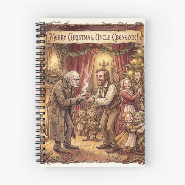 Item preview, Scrooge Family Reconciliation at Christmas Characters from Dickens series illustration watercolor art designed and sold by Vintage Designs +.