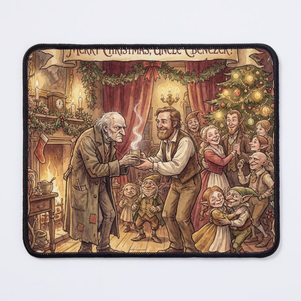 Item preview, Scrooge Family Reconciliation at Christmas Characters from Dickens series illustration watercolor art designed and sold by Vintage Designs +.