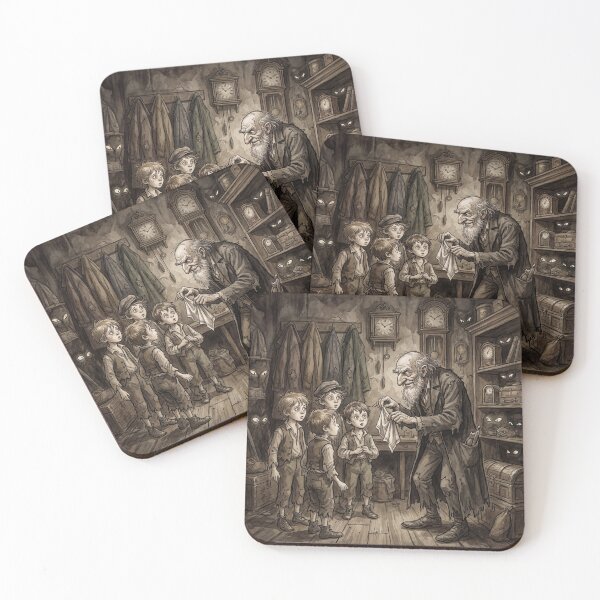 Item preview, Fagin teaches the boys  from Oliver Twist Characters from Dickens series illustration watercolor art designed and sold by Vintage Designs +.