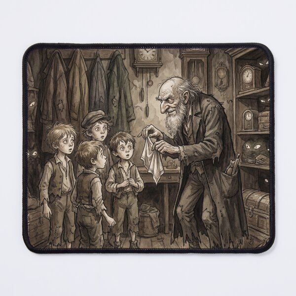 Item preview, Fagin teaches the boys from Oliver Twist Characters from Dickens series illustration watercolor art designed and sold by Vintage Designs +.