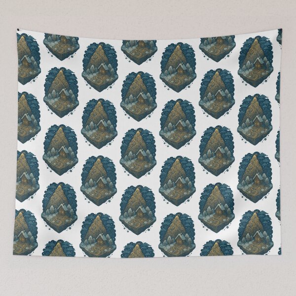 Item preview, Isometric Floating Fantasy Island – Art Nouveau Edition designed and sold by Ewa Miller.