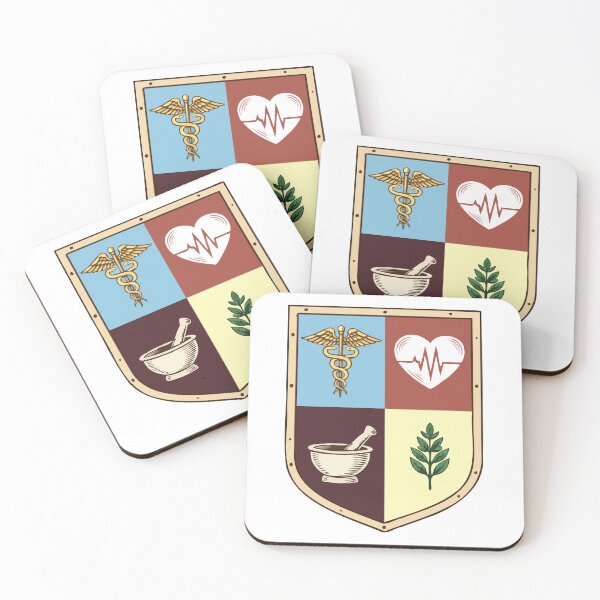 Item preview, Vintage Natural Medicine Shield - Retro Healing Herbs Crest designed and sold by Plakartis.