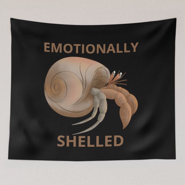 Item preview, Emotionally Shelled Funny Hermit Crab Tank Top designed and sold by NewaveBoutique.