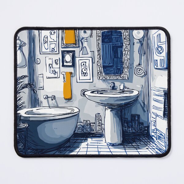 Item preview, An Eclectic Bathroom in Cubism Filled with Art, Vintage Charm and Stylish Design Details designed and sold by OlfactoART Studio.