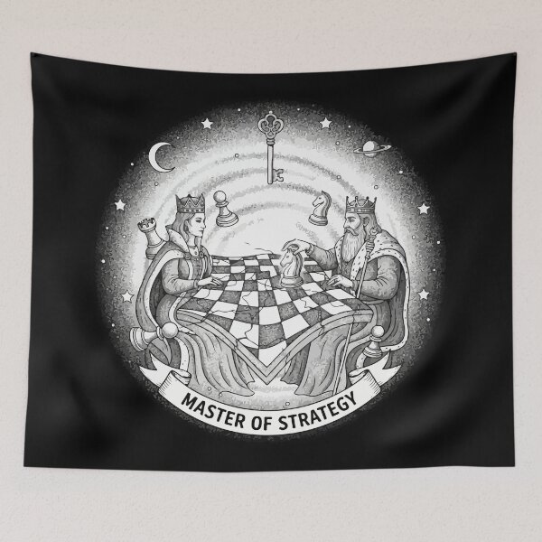 Item preview, space chess - King & Queen are playing chess in space designed and sold by Prtina.