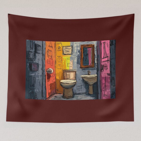 Item preview, A Bold and Playful Bathroom in Color Celebrating Everyday Spaces with Artful Energy designed and sold by OlfactoART Studio.