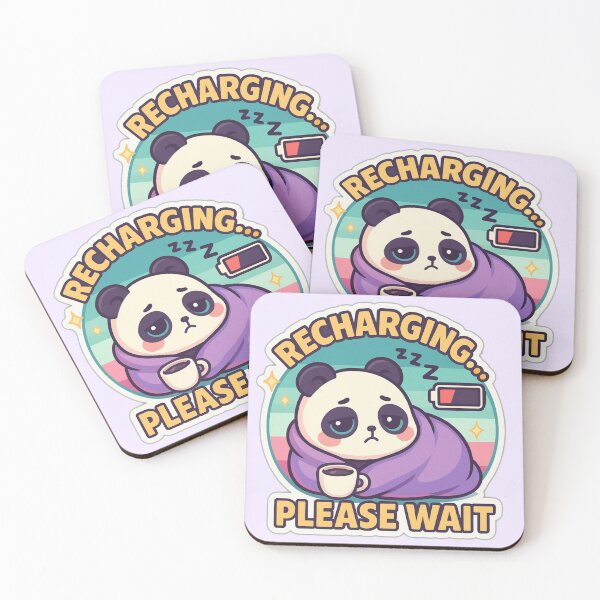 Item preview, Social Battery Low Sleepy Panda Coffee designed and sold by Dreamy Panda Studio .