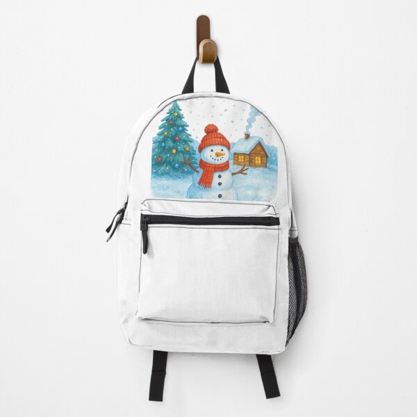 Item preview, Cute Snowman Winter Illustration – Cheerful Holiday Snow Scene designed and sold by B-M-Store.