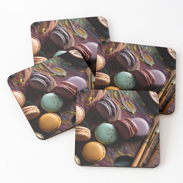 Item preview, Colorful macarons on a wooden board designed and sold by anytka.