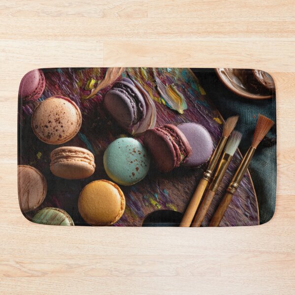 Item preview, Colorful macarons on a wooden board designed and sold by anytka.