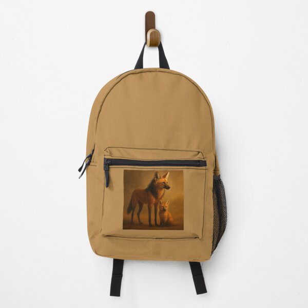 Item preview, Maned Wolf Mother and Cub – Subtle Geometric Wildlife Art designed and sold by GeoWild Designs.