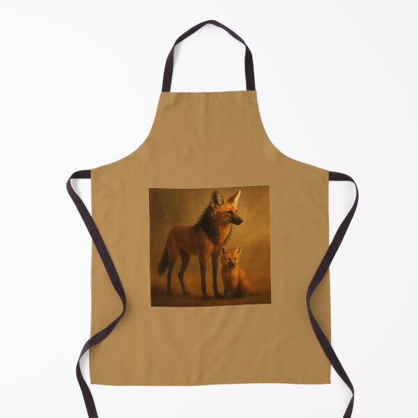 Item preview, Maned Wolf Mother and Cub – Subtle Geometric Wildlife Art designed and sold by GeoWild Designs.