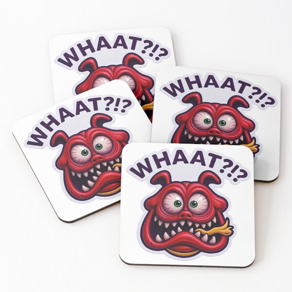 Item preview, Hyper-Realistic Shocked Red Monster WHAAAT?! Vinyl Sticker Prompt for AI Generators designed and sold by ARTCREATESHOP.