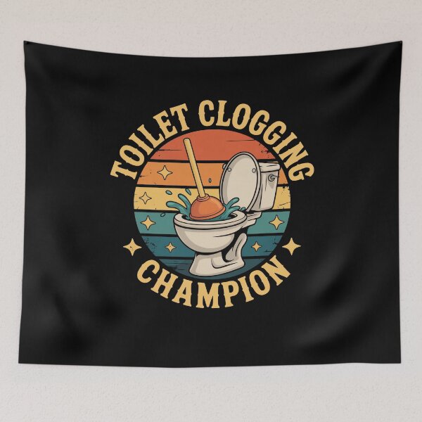Item preview, Toilet Clogging Champion Funny Bathroom designed and sold by MooonTees.
