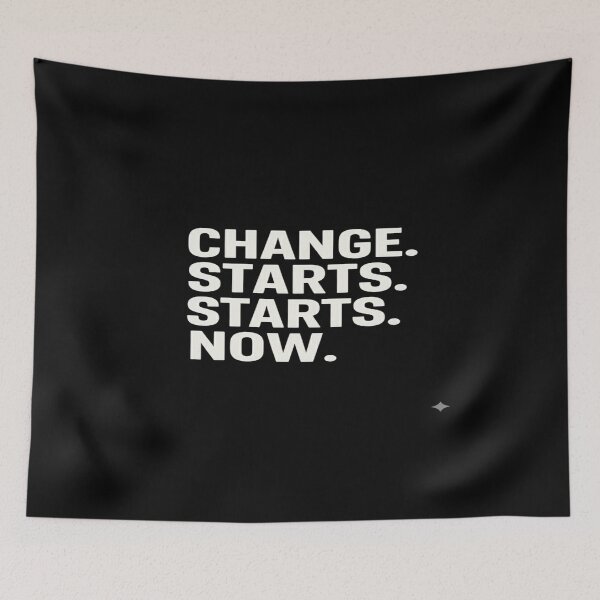 Item preview, Change Starts Now Motivation Typography Quote Tee designed and sold by Amazing-Shop5T.