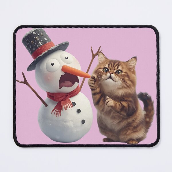 Item preview, Cat vs. Snowman – Christmas Chaos designed and sold by EchopawCo.