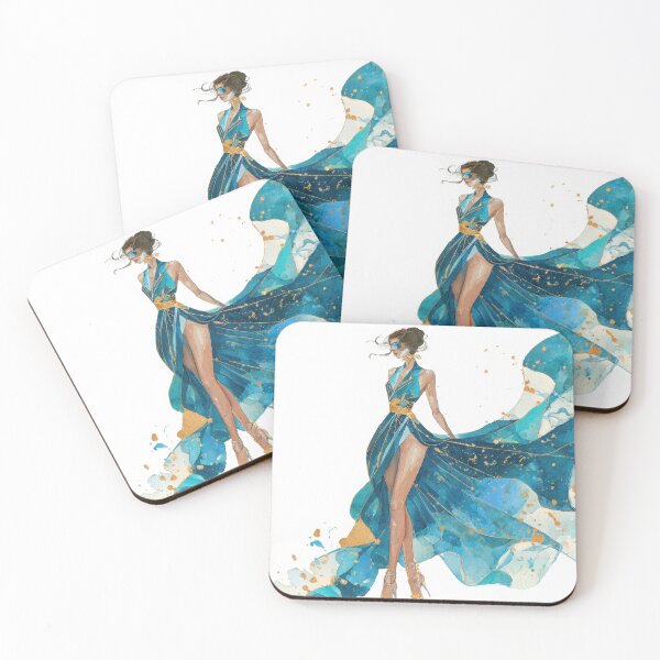 Item preview, Fashion design of a blue dress designed and sold by anytka.