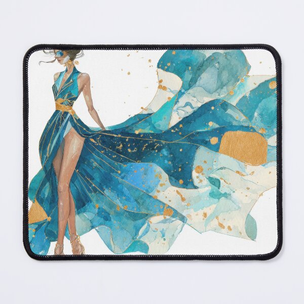 Item preview, Fashion design of a blue dress designed and sold by anytka.