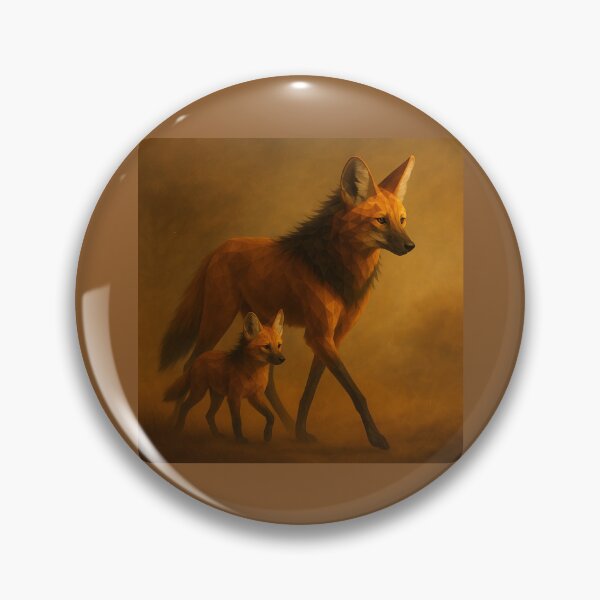 Item preview, Maned Wolf and Cub – Kindred Wildlife Bond in Warm Geometric Style designed and sold by GeoWild Designs.