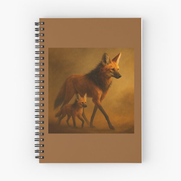 Item preview, Maned Wolf and Cub – Kindred Wildlife Bond in Warm Geometric Style designed and sold by GeoWild Designs.