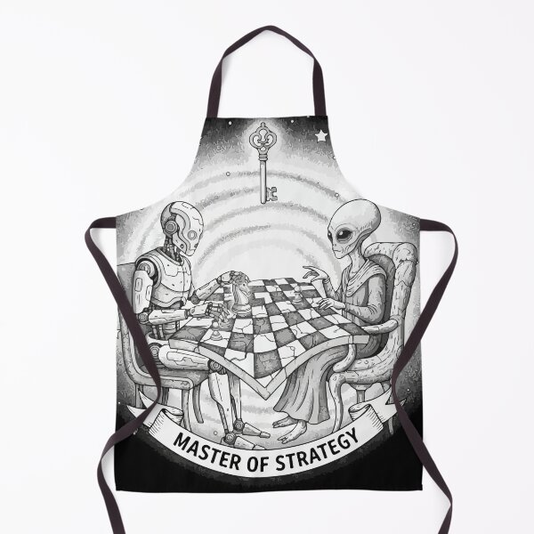 Item preview, space chess - Alien & Robot playing chess in space designed and sold by Prtina.