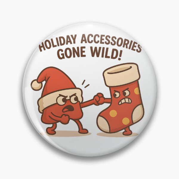 Item preview, Santa Hat vs Christmas Stocking – Funny Holiday Accessories Tug-of-War Cartoon designed and sold by Sitred123.