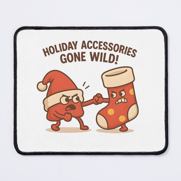 Item preview, Santa Hat vs Christmas Stocking – Funny Holiday Accessories Tug-of-War Cartoon designed and sold by Sitred123.
