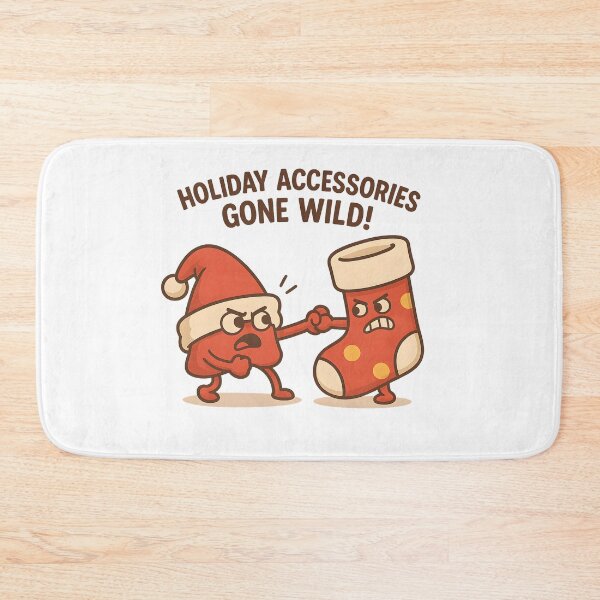 Item preview, Santa Hat vs Christmas Stocking – Funny Holiday Accessories Tug-of-War Cartoon designed and sold by Sitred123.