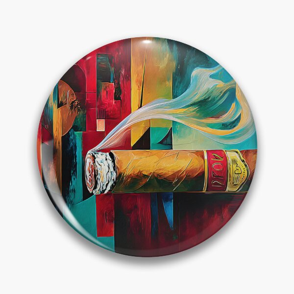 Item preview, A Surreal Smoking Cigar with Swirling Smoke, Bold Colors and Dynamic Geometric Energy designed and sold by OlfactoART Studio.