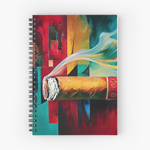 Item preview, A Surreal Smoking Cigar with Swirling Smoke, Bold Colors and Dynamic Geometric Energy designed and sold by OlfactoART Studio.