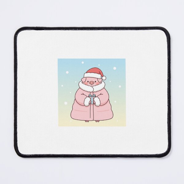 Item preview, Cute pink pig in Santa hat holding a gift designed and sold by mayatA-rt.