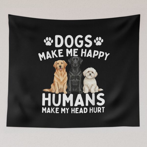 Item preview, Dogs Make Me Happy Humans Make My Head Hurt Dog Lover designed and sold by Gogetgiggles.