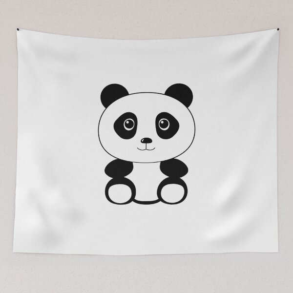 Item preview, Cute Cartoon Panda – Minimal Black & White Animal Design designed and sold by DreamPixelPrint.