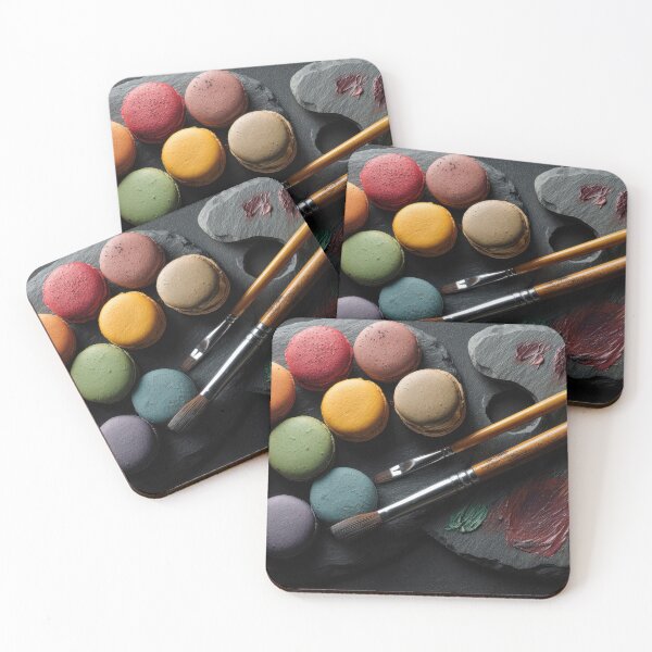 Item preview, Colorful macarons on a slate plate designed and sold by anytka.