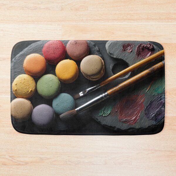 Item preview, Colorful macarons on a slate plate designed and sold by anytka.