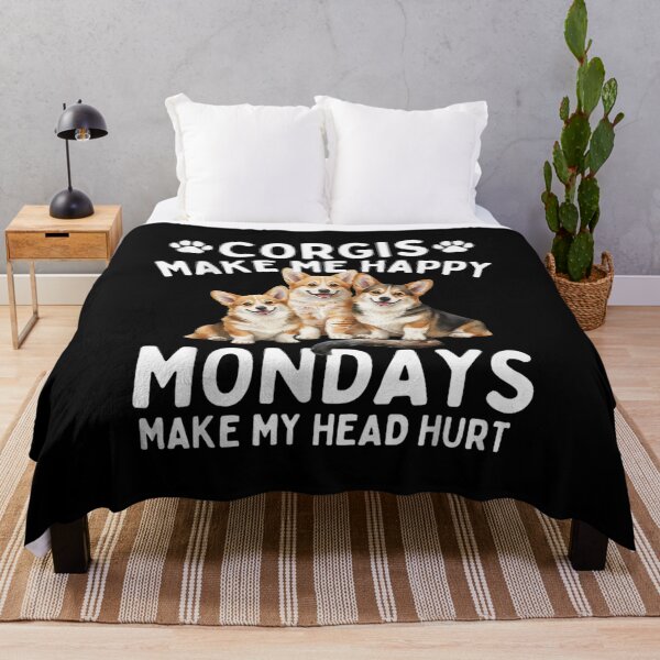Item preview, Corgis Make Me Happy Mondays Make My Head Hurt Dog Lover designed and sold by Gogetgiggles.