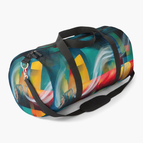 Item preview, A Smoking Cigar Amid Geometric Shapes Bold Colors and Modern Abstract Energy designed and sold by OlfactoART Studio.